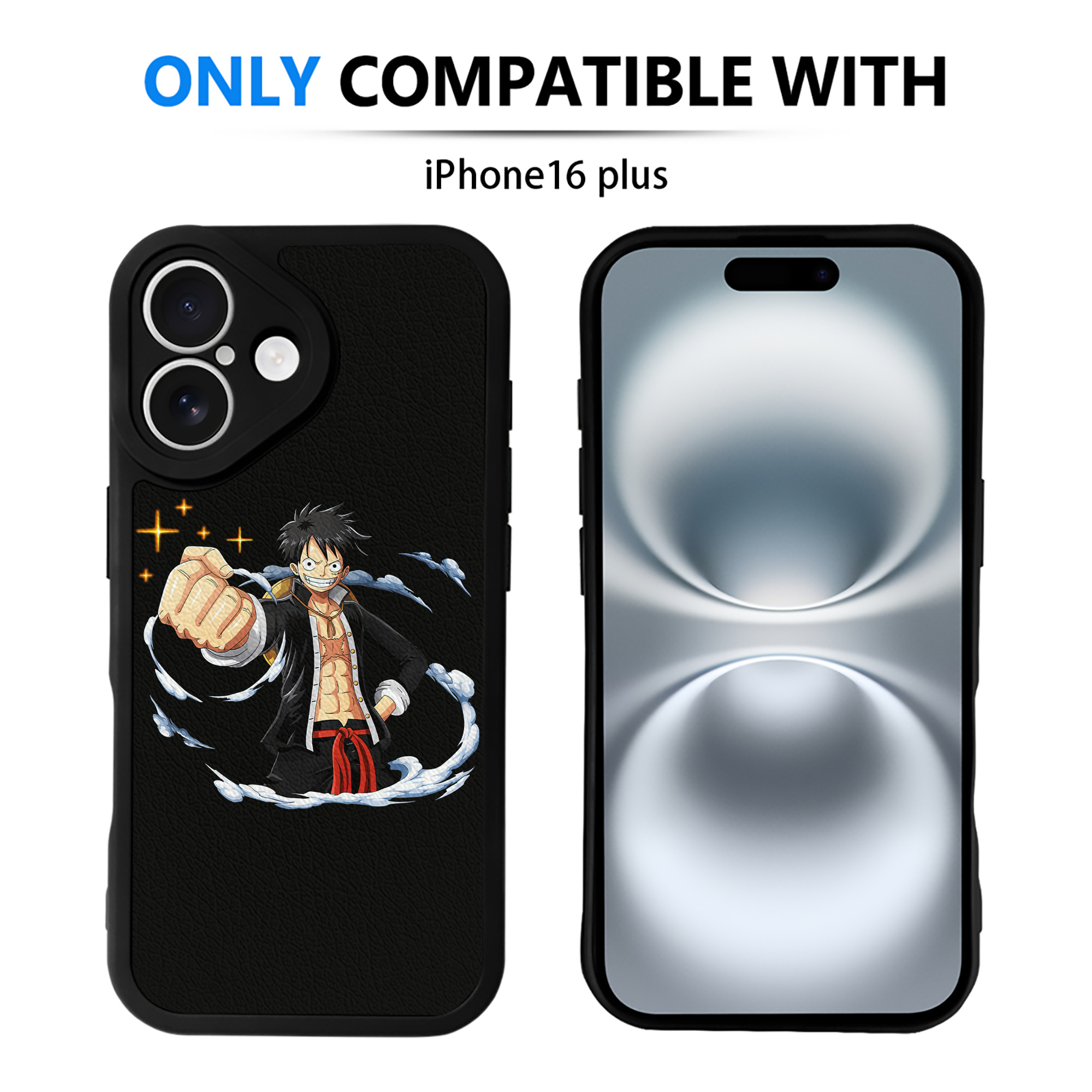 （画像用） ワンピース モンキー・D・ルフィ ONE PIECE Monkey D. Luffy 【iPhone 16シリーズ対応】シリコンスマホケース（レザー調） 材質：シリコン